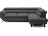 Canapé d’angle RAVEN en tissu anthracite (à droite) chez Conforama