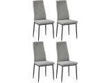 Ensemble de 4 chaises en tissu chez Conforama (capacité de charge de 110 kg)