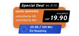 Offre effrayante Spusu Unlimited Flat avec roaming UE