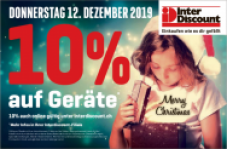 Valable aujourd’hui 12/12/2019 chez InterDiscount : 10% sur les appareils