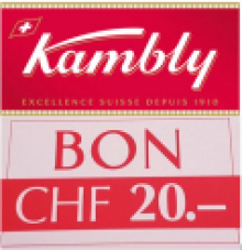 Sur la boutique en ligne Kambly : une réduction de 20 CHF à partir de 100 CHF