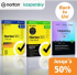 Offre promotionnelle exclusive&nbsp;: jusqu’à 50&nbsp;% de réduction sur une sélection de logiciels de sécurité Norton et Kaspersky.