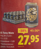 30% sur El Tony Mate 24×0,33l chez Lidl