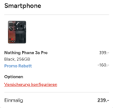 Nothing Phone 3a Pro 256 Go chez Sunrise