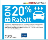 Migrol Car Wash : 20% de rabais sur l’entretien standard avec un programme supplémentaire ou un entretien premium