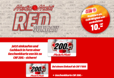 Red Sunday chez MediaMarkt : recevez une carte-cadeau d’une valeur allant jusqu’à 200 CHF à chaque achat