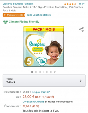 Pampers taille diverses