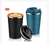 Lot de 2 gobelets thermiques de voyage en acier inoxydable de 380 ml pour boissons chaudes et froides