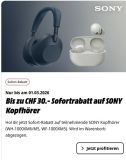 Promotion de réduction immédiate sur les écouteurs Sony WH-1000XM6, WH-1000XM5, WF-1000XM5 chez MediaMarkt