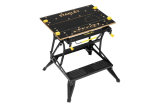 Zusammenklappbare Stanley Werkbank Deluxe mit dualer Arbeitshöhe (620/800mm) & Klemmsystem bei Jumbo