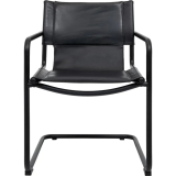 Chaise design Haider en cuir noir (59 x 55 x 83 cm) chez Livique