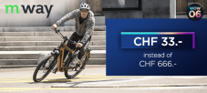 CHF 633.- d’économie sur les e-bikes M-Way