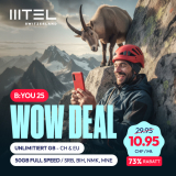MTEL B:YOU 25 : 50GB Fullspeed CH & EU + Balkan* Data Roaming pour seulement CHF 10.95/Mt.