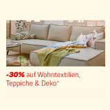 -30% de réduction sur les textiles d’intérieur, tapis et décoration chez Ackermann