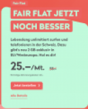 Abonnement Wingo Fair Flat – Illimité en Suisse – NOUVEAU : 2 GB par mois dans l’UE inclus – Prix garanti à vie