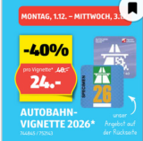 Vignette ou E-vignette 2026 chez ALDI pour 24.- dès 70.- d’achat (1er au 3 décembre 2025)