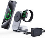 «Station de charge AMEGAT 3 en 1 Qi2-Zert», Chargeur pliable 15W compatible avec Magsafe, Chargeur sans fil
