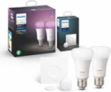 Chez Amazon FR : Pack de 2 Ampoules connectées Philips Hue LED, White & Color Ambiance E27, + Smart Button
