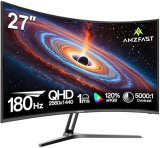 Moniteur de jeu incurvé Amzfast 27″ – 180 Hz, QHD, 1 ms, HDR10, Adaptive Sync