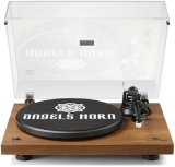 Angels Horn Tourne-disque vinyle, Bluetooth, avec préampli à courroie à 2 vitesses 33 et 45 tr/min, cellule AT-3600L, bois / Avec coupon