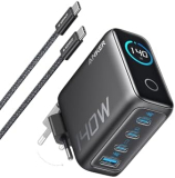 Chargeur USB-C Anker 140W, Charge Rapide Multiport 4 Ports, Adaptateur Secteur GaN Avancé, Contrôle Tactile,