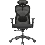 Chaise de bureau Apollo Vyra, d’une capacité de charge maximale de 110 kg, de couleur noire, chez Office World