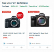 Sony 7 III pour 1649 CHF & Canon 5D IV pour 2099 CHF