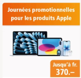 Jusqu’à CHF 370.- de réduction sur les produits Apple – Journées promotionnelles chez Fust