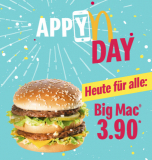 Encore un bon plan aujourd’hui (28.3.2019) chez McDonalds : à nouveau le BigMac pour 3.90 CHF !