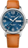 BOSS Montre-bracelet analogique à quartz pour homme avec bracelet en cuir marron clair – 1513331