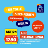 Aldi Mobile International : tout illimité en CH + 10GB roaming & 200 min. en UE, USA & Canada
