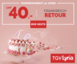 40 CHF aller-retour à Paris (valable uniquement aujourd’hui, 21 octobre)