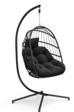 Fauteuil suspendu avec support PERU en couleur noire, livraison incluse chez Gonser