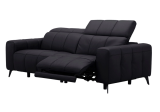 Canapé design en cuir véritable avec repose-têtes ajustables et fonction de relaxation électrique incluse, livraison comprise
