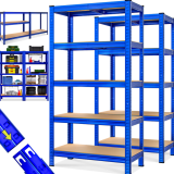 Ensemble de 2 étagères de rangement robustes Monzana en bleu (180x90x40 cm, 875 kg) chez DeubaXXL