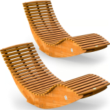 Ensemble de 2 chaises longues de sauna Casaria Java (154 × 60 × 78 cm), en acacia, certifié FSC, pliable, livraison incluse chez DeubaXXL