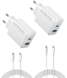 2× Chargeur USB-C Anker 20 W et 2× Câble USB-C de 1.5 m en promotion sur Amazon