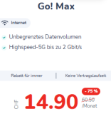 yallo Go! Max Abonnement de données avec vitesse 5G (jusqu’à 2 Gbit/s, idéal pour les routeurs) sans durée minimale de contrat