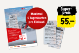 Carte journalière spéciale à nouveau disponible pour 55 CHF sans abonnement demi-tarif (du 5.2 au 4.3)