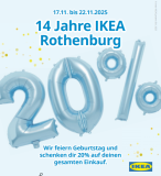 20% de réduction sur tout uniquement chez IKEA Rothenburg pour les membres de la famille IKEA !