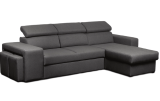 Canapé d’angle TENERIFE en tissu avec fonction lit et coffre de rangement, livraison et montage inclus chez Conforama