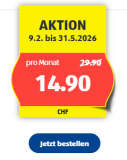 Aldi Mobile Swiss Unlimited Extra (tout illimité en CH + 5 GB de roaming en UE, USA & CAN + activation CHF 1.-)