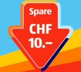 Bon d’achat Aldi CHF 10.- valable à partir d’un achat de CHF 60.– du 25 au 27.9.