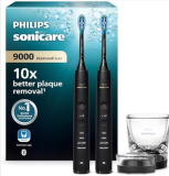 2× Philips Sonicare DiamondClean 9000 brosse à dents électriques avec têtes de brosse et station de charge/verre sur Amazon