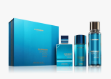 AL HARAMAIN Amber Oud Aqua Dubai Eau de Parfum Spray 75 ml + Eau de Parfum 30 ml + Brume parfumée pour le corps 250 ml