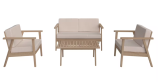 AMBIA GARDEN Ensemble de jardin 4 pièces, teck & beige, livraison incluse chez XXXLutz