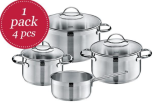 Ensemble de cuisson Silit 4 pièces Achat (3 casseroles avec couvercle Ø 16/20/24 cm + 1 casserole sans couvercle Ø 16 cm) chez DeinDeal