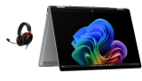 Ordinateur portable convertible HP OmniBook X Flip NG AI (14″, Ultra 7 258V, 32 Go, 512 Go, 400 nits) + Casque HYPERX Cloud III