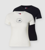 Lot de 2 t-shirts Tommy Jeans à col rond et coupe slim avec logo, chez Lounge by Zalando