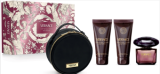 Versace Crystal Noir Eau de Parfum 90 ml, Gel douche 100 ml, Lotion pour le corps 100 ml, Trousse de maquillage à prix de pirate